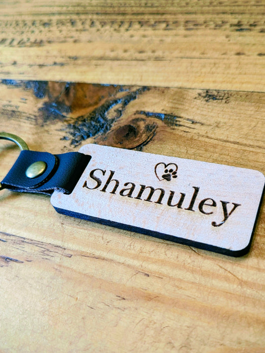 Personalised Light Wood Keychain