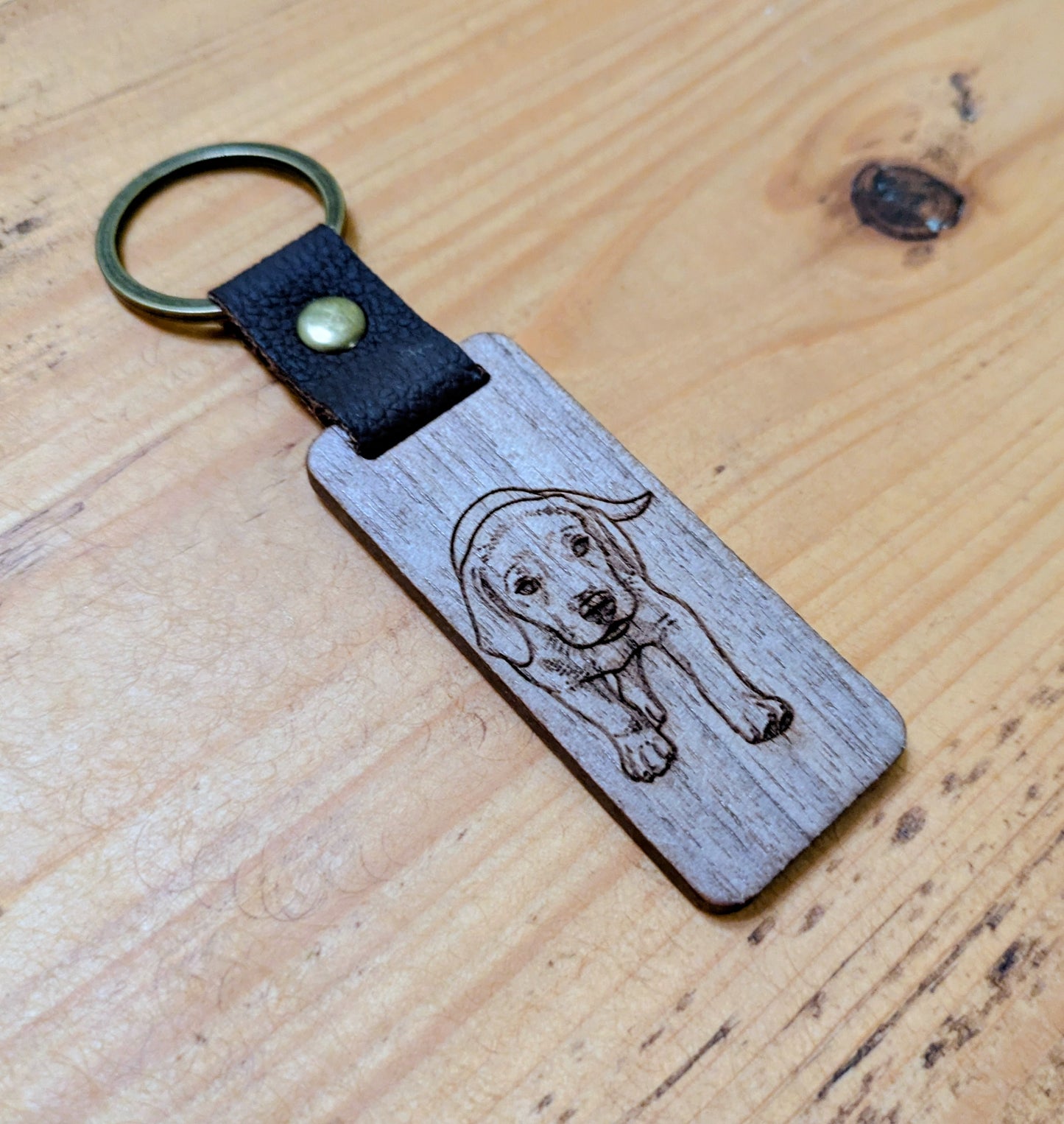 Personalised Wood Keychain