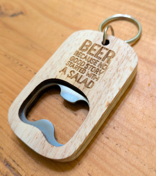 Personalised Wooden Bottle Opener Keychain