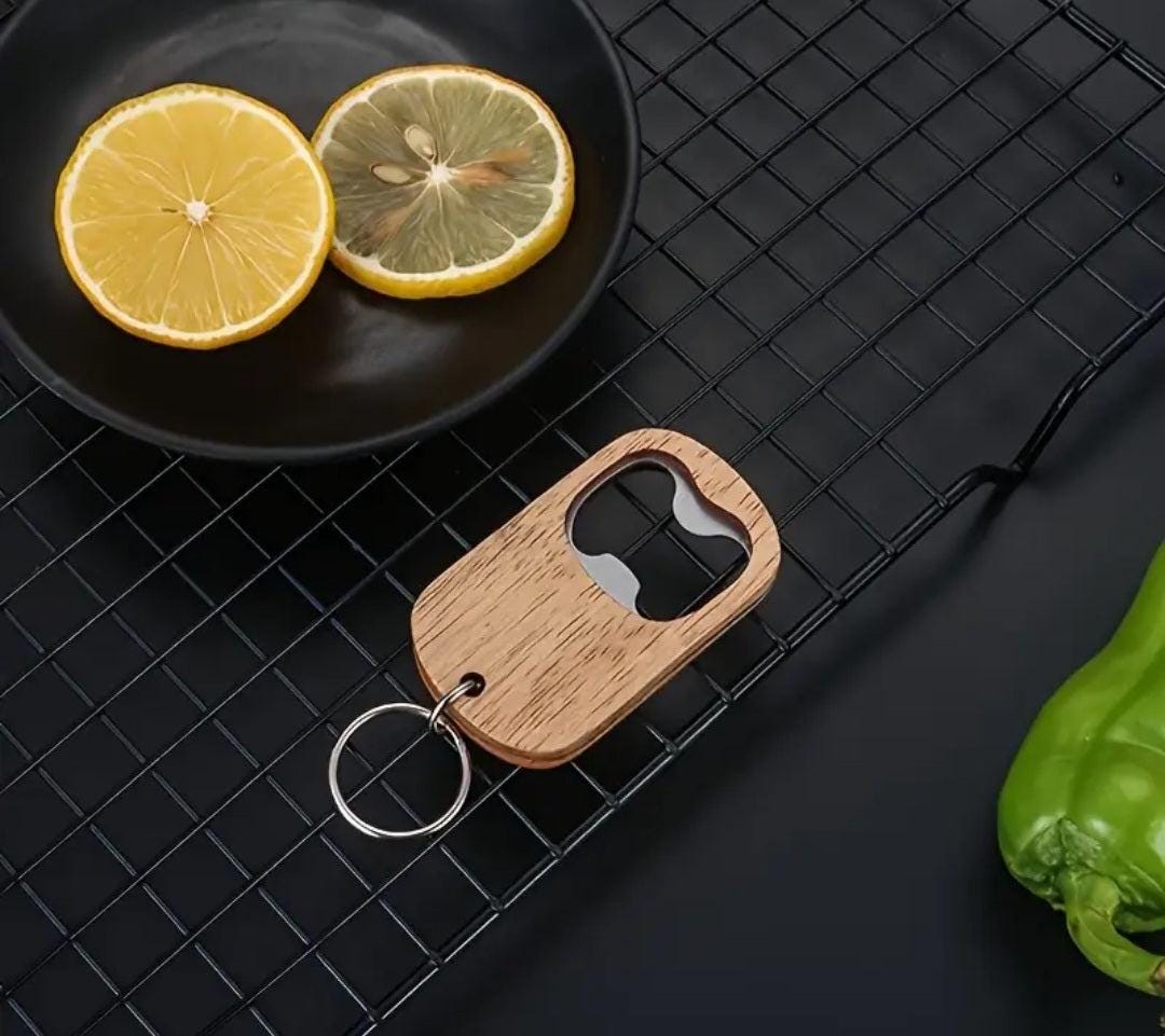 Personalised Wooden Bottle Opener Keychain