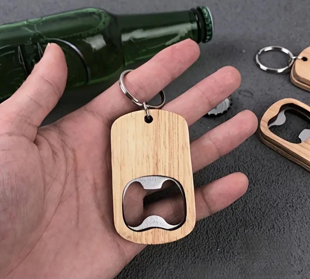Personalised Wooden Bottle Opener Keychain