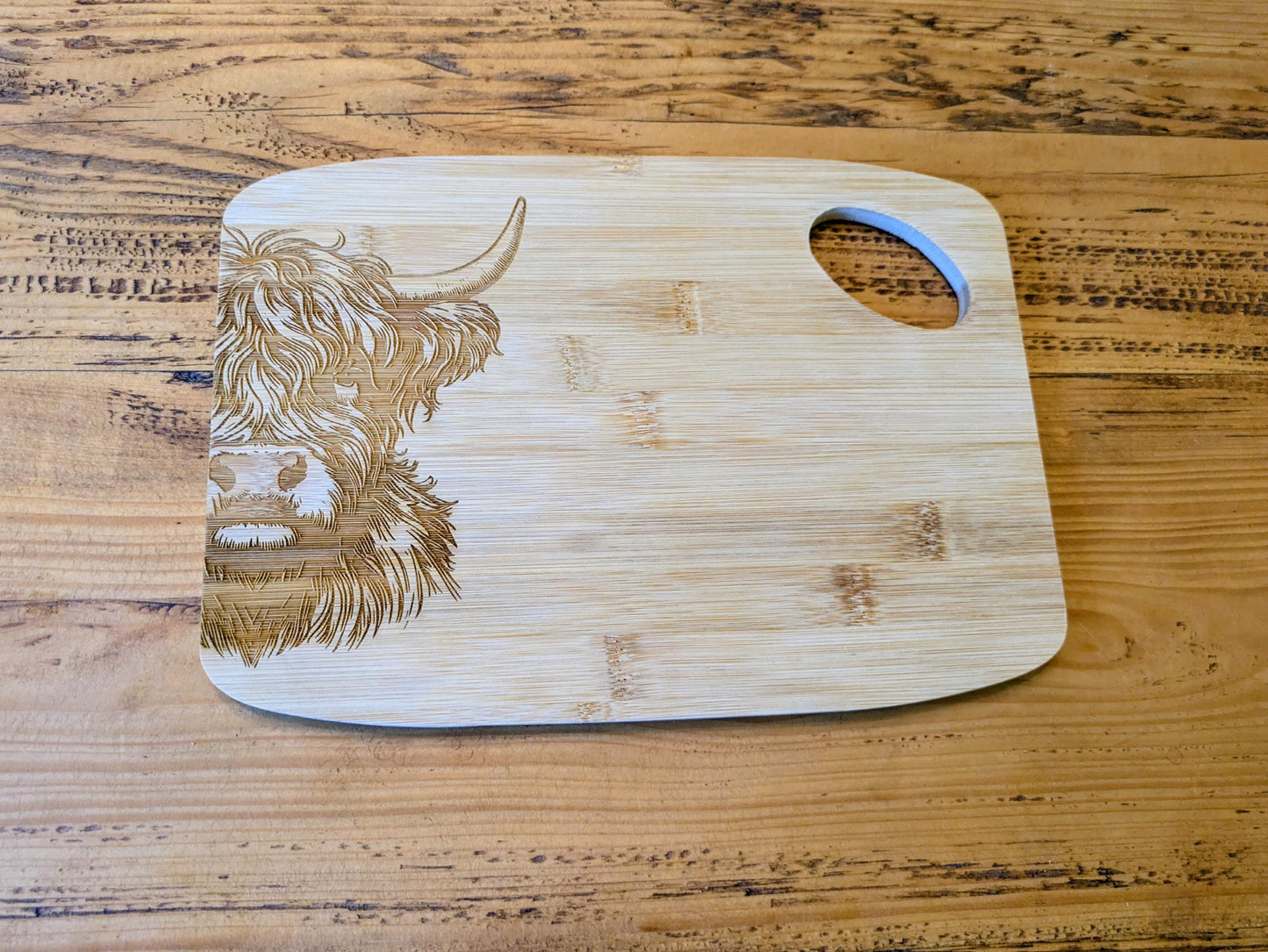 Personalised Animal Bamboo Cutting Board Gift - Engraved Rustic Kitchen Essential