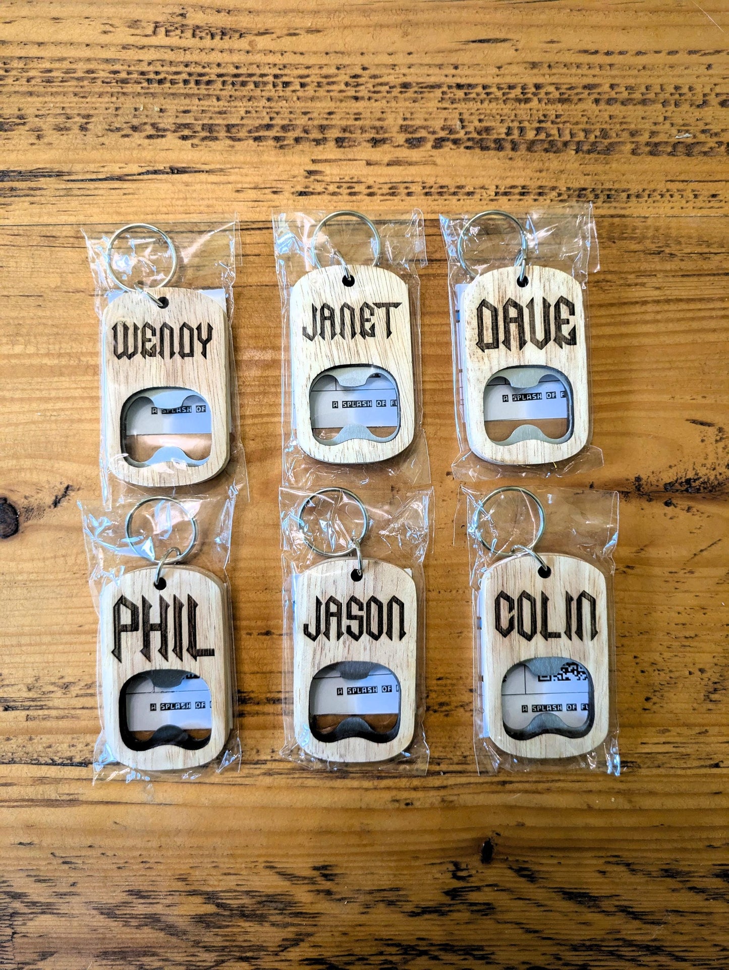 Personalised Wooden Bottle Opener Keychain