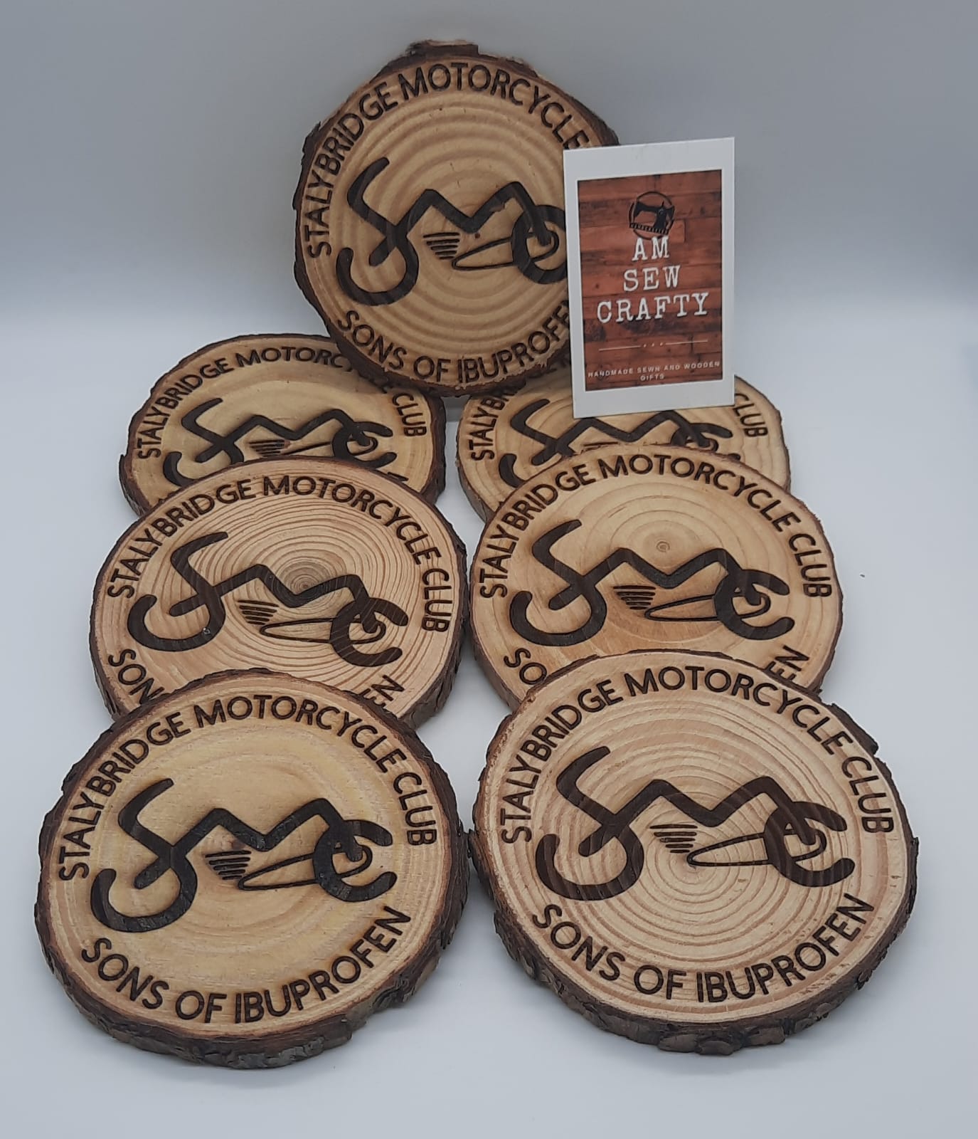 Rustic Elegance Engraved Wood Coasters – Set of 10 Personalised Event & Wedding Favours
