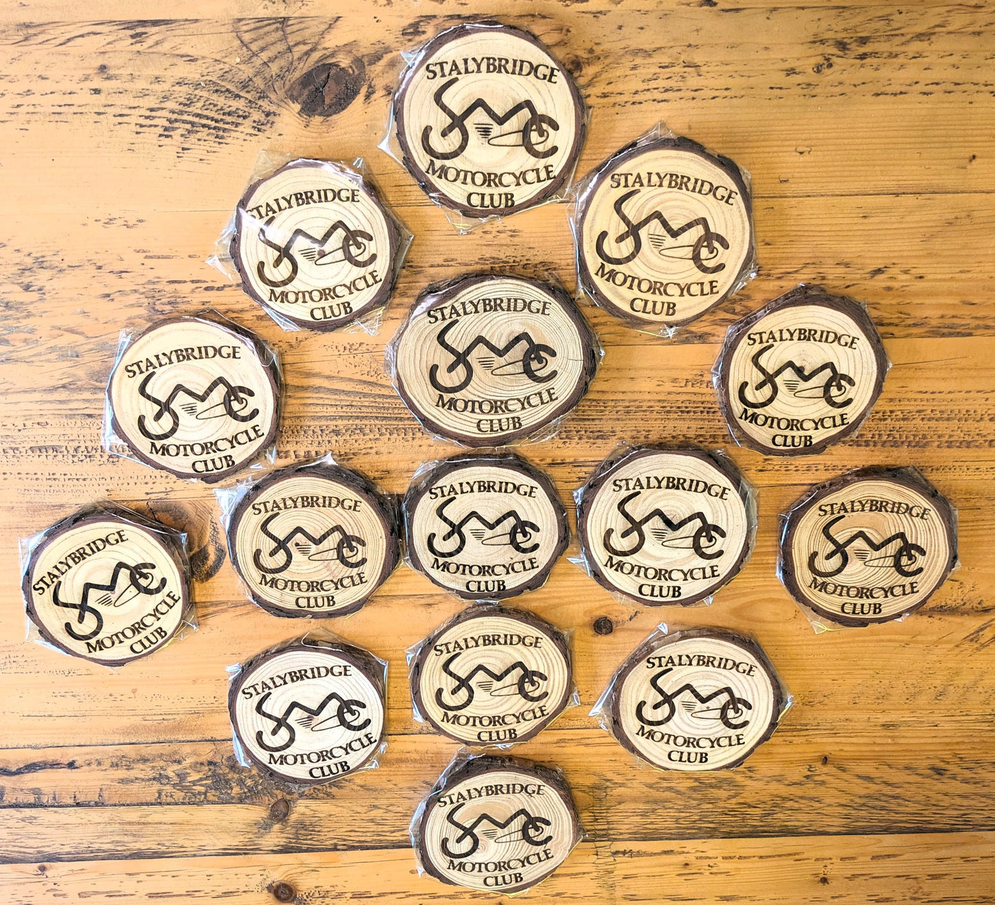 Rustic Elegance Engraved Wood Coasters – Set of 10 Personalised Event & Wedding Favours