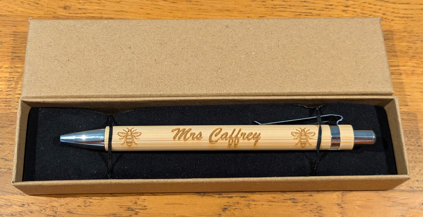 10 Personalised Wooden Pens