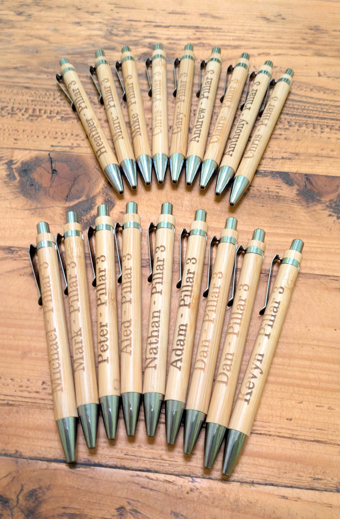 10 Personalised Wooden Pens