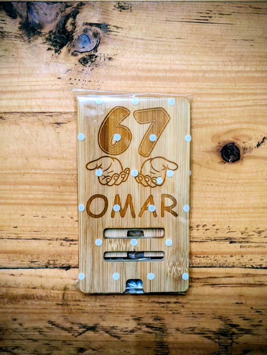 Stylish bamboo phone stand