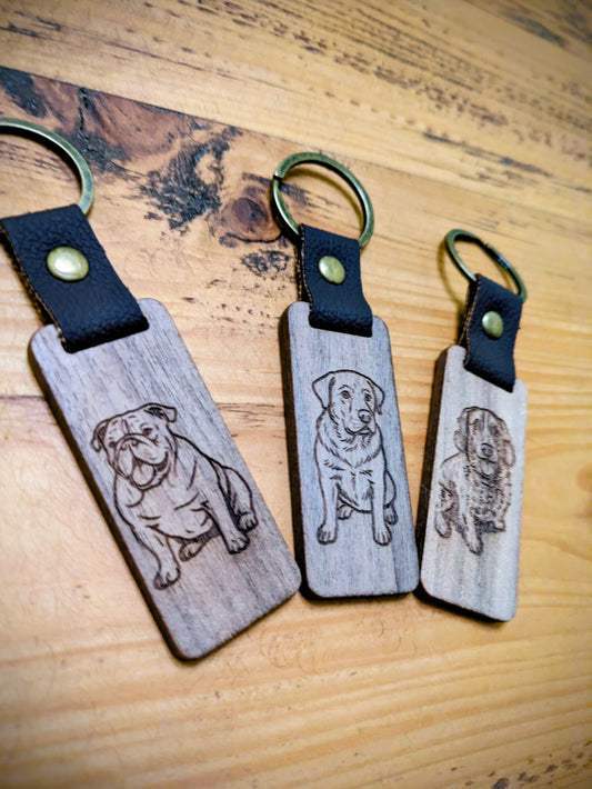 Personalised Wood Keychain