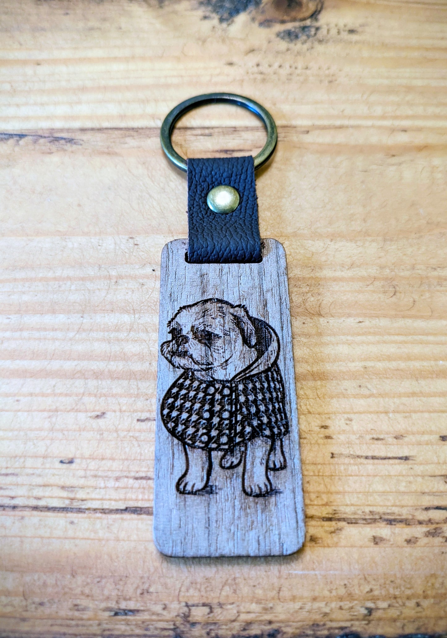 Personalised Wood Keychain