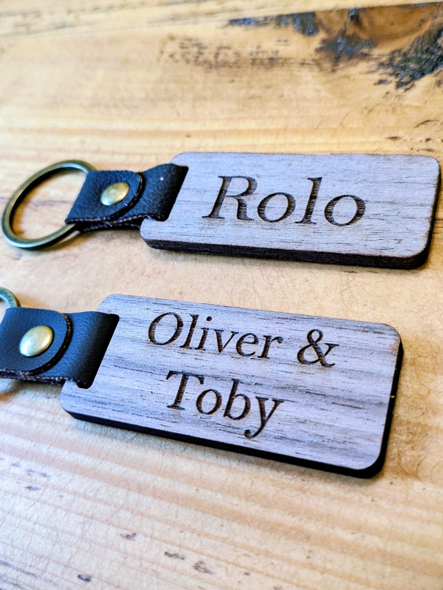 Personalised Wood Keychain