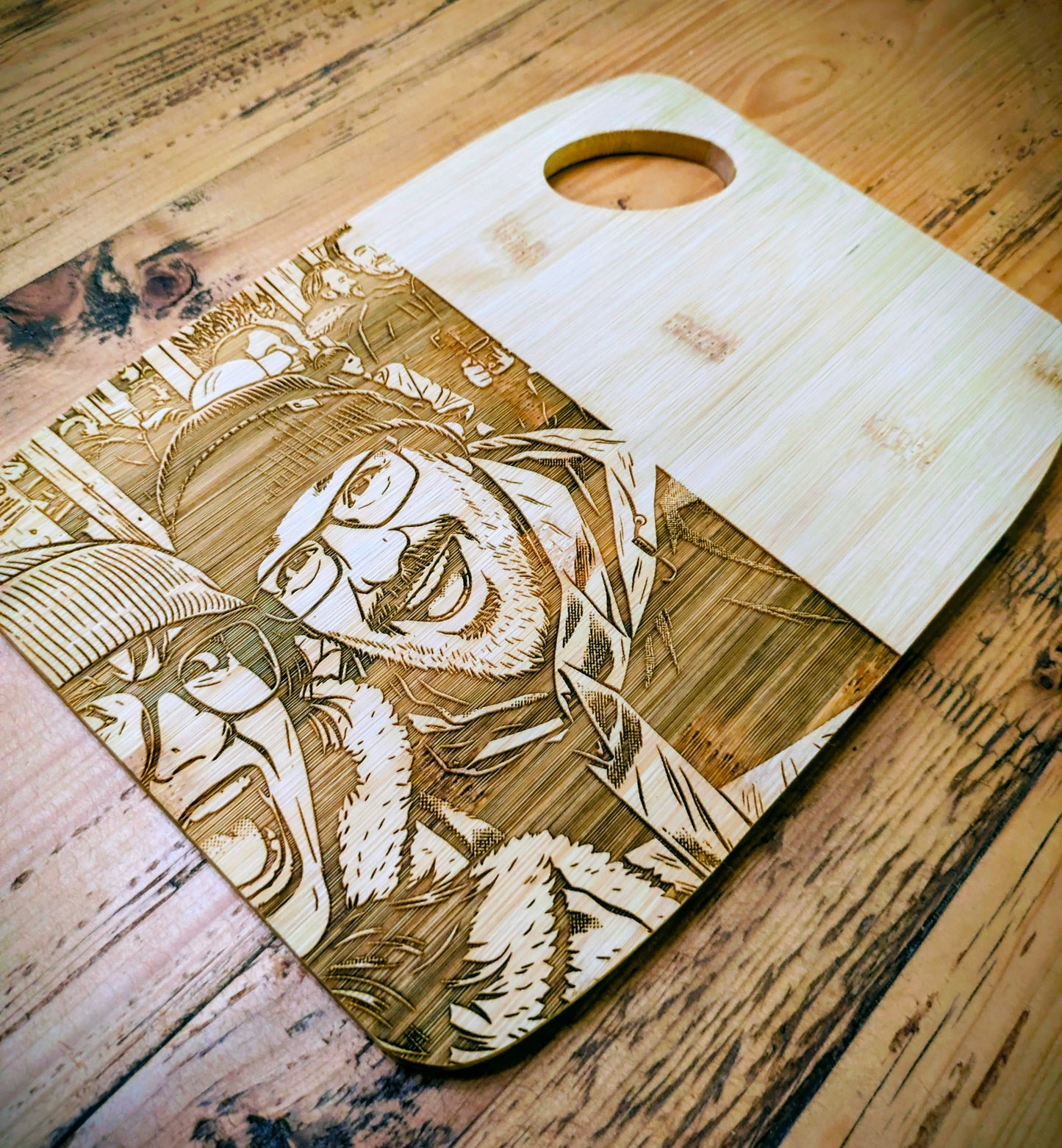 Personalised Portrait Chopping Board | Engraved Bamboo Cutting Board | Custom Photo Gift | Rustic Kitchen Essential