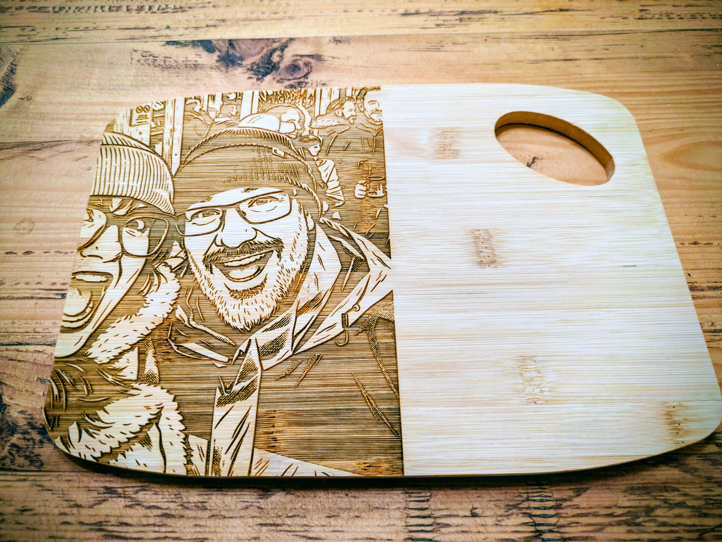 Personalised Portrait Chopping Board | Engraved Bamboo Cutting Board | Custom Photo Gift | Rustic Kitchen Essential