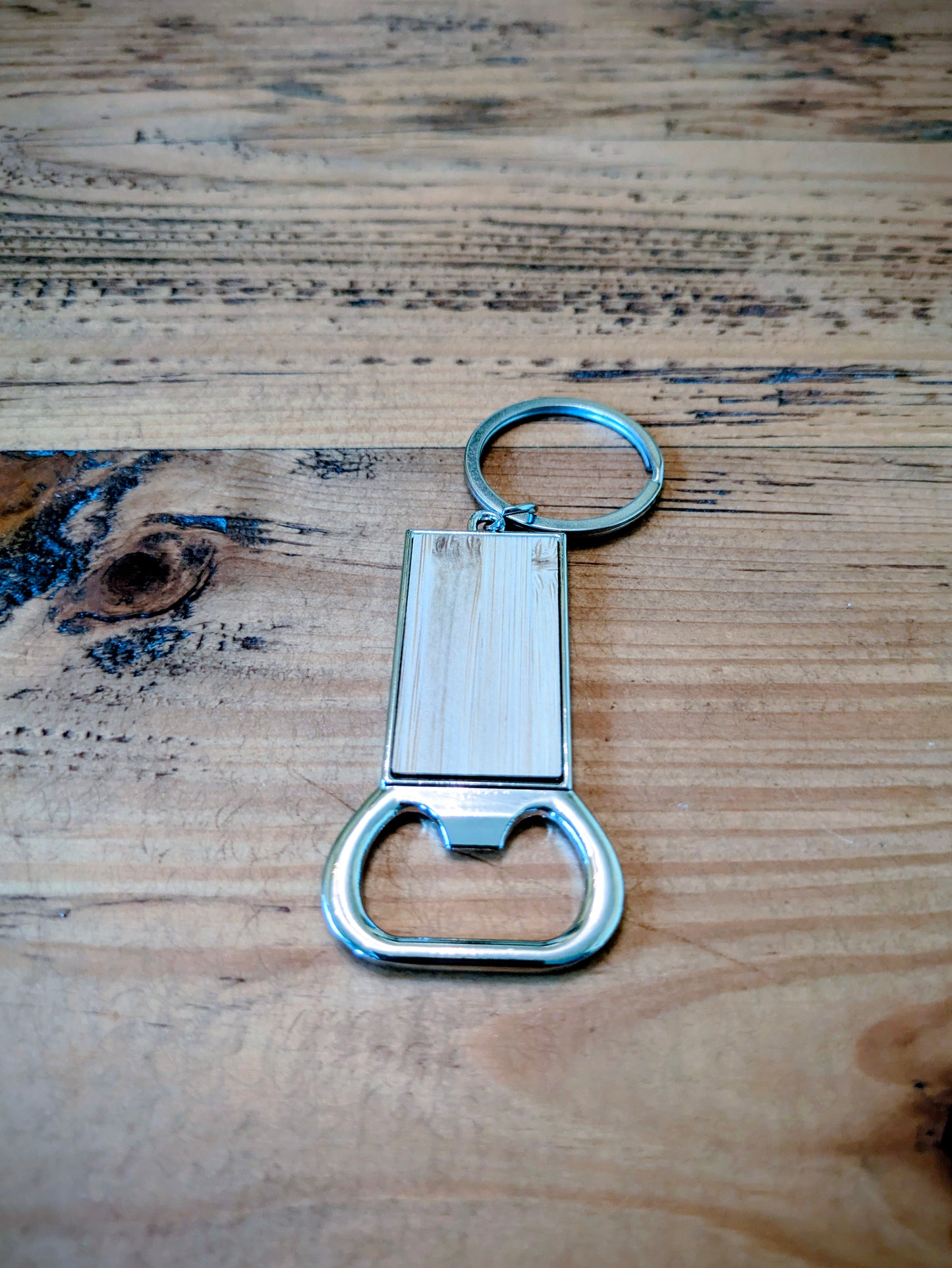 Laser Engraved Bottle Opener Keyring – Wood & Metal