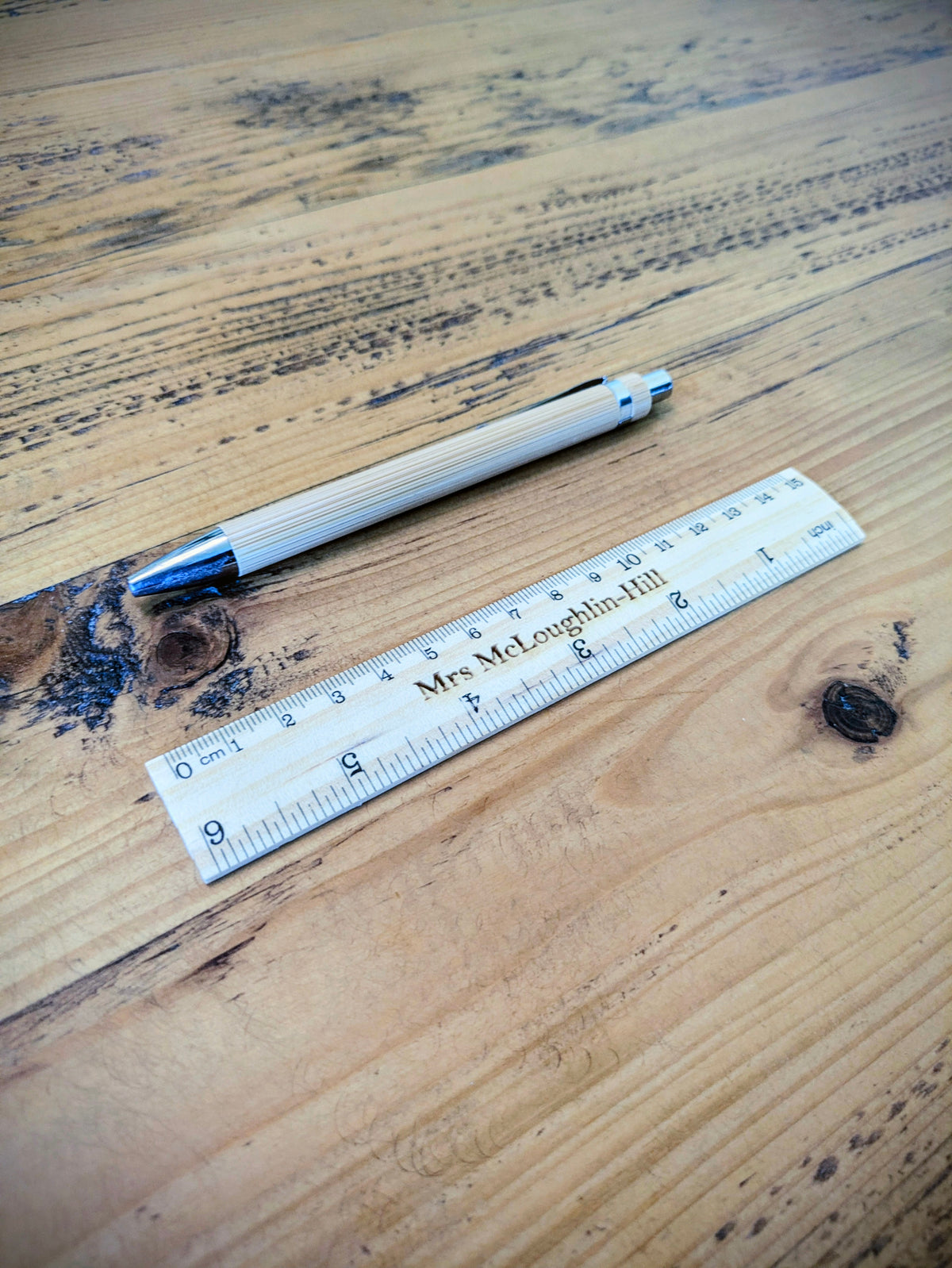 Friendly Ruler Personalised eco-friendly pen ruler set | Bamboo pen, wooden ruler ...