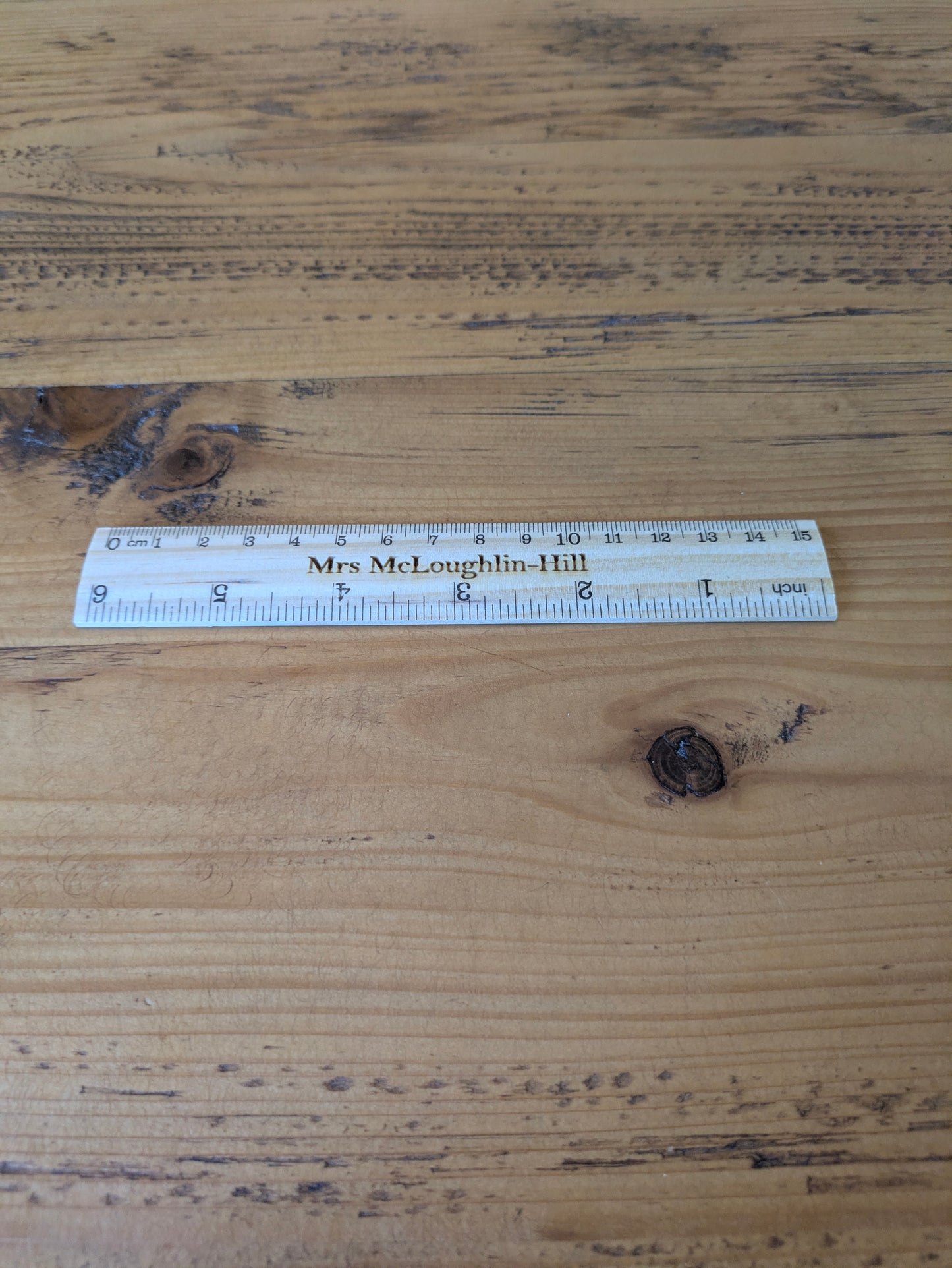 Custom Engraved Wooden Ruler (15cm)