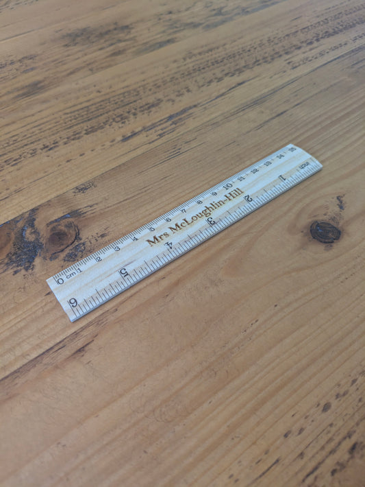Custom Engraved Wooden Ruler (15cm)