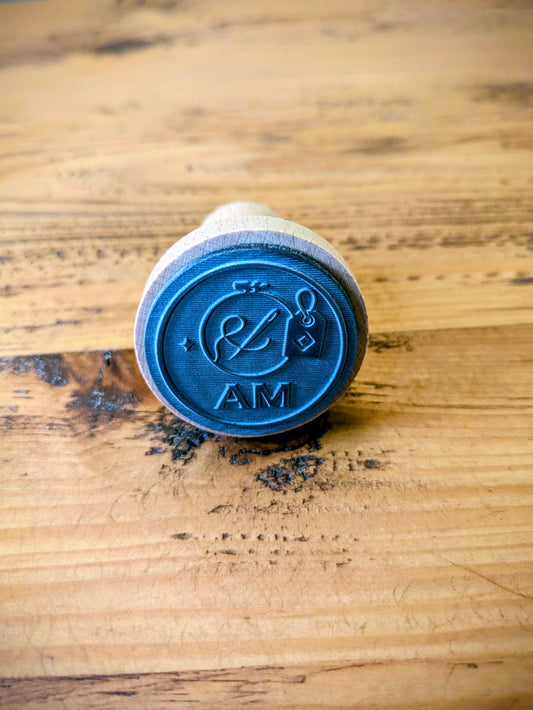 Custom Rubber Stamp with Wooden Handle