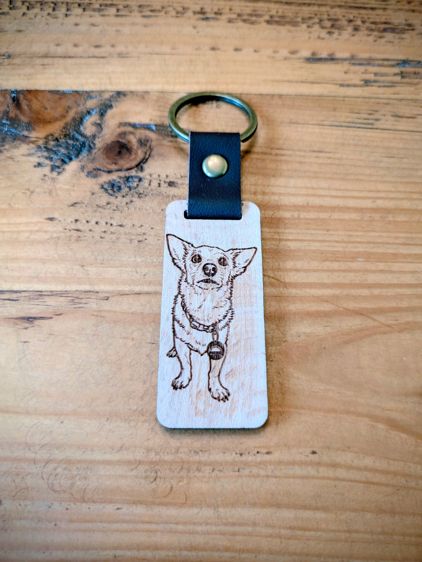 Personalised Light Wood Keychain