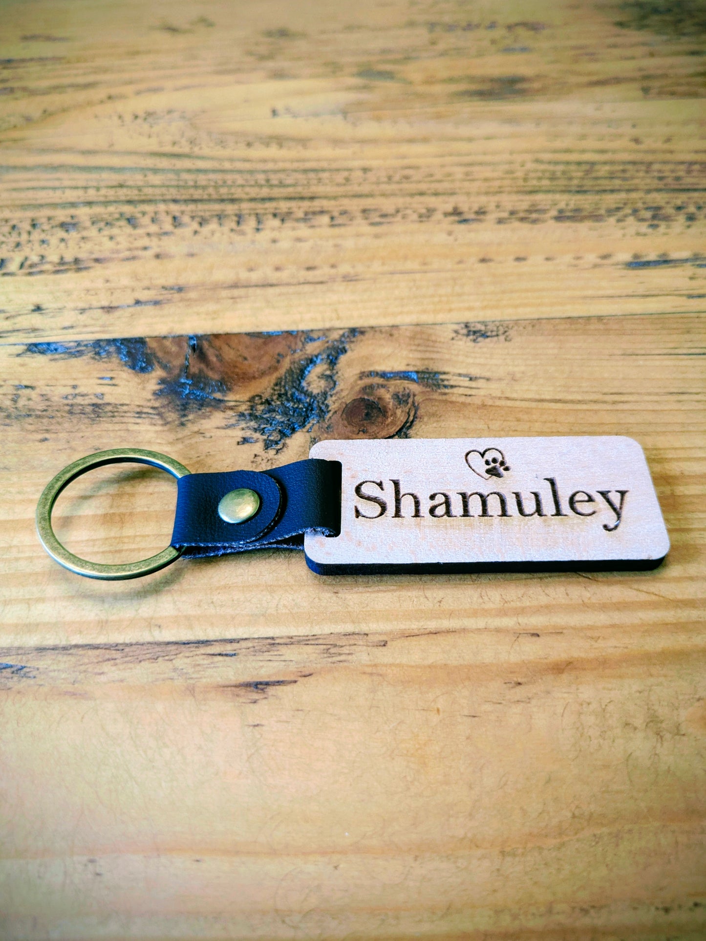 Personalised Light Wood Keychain