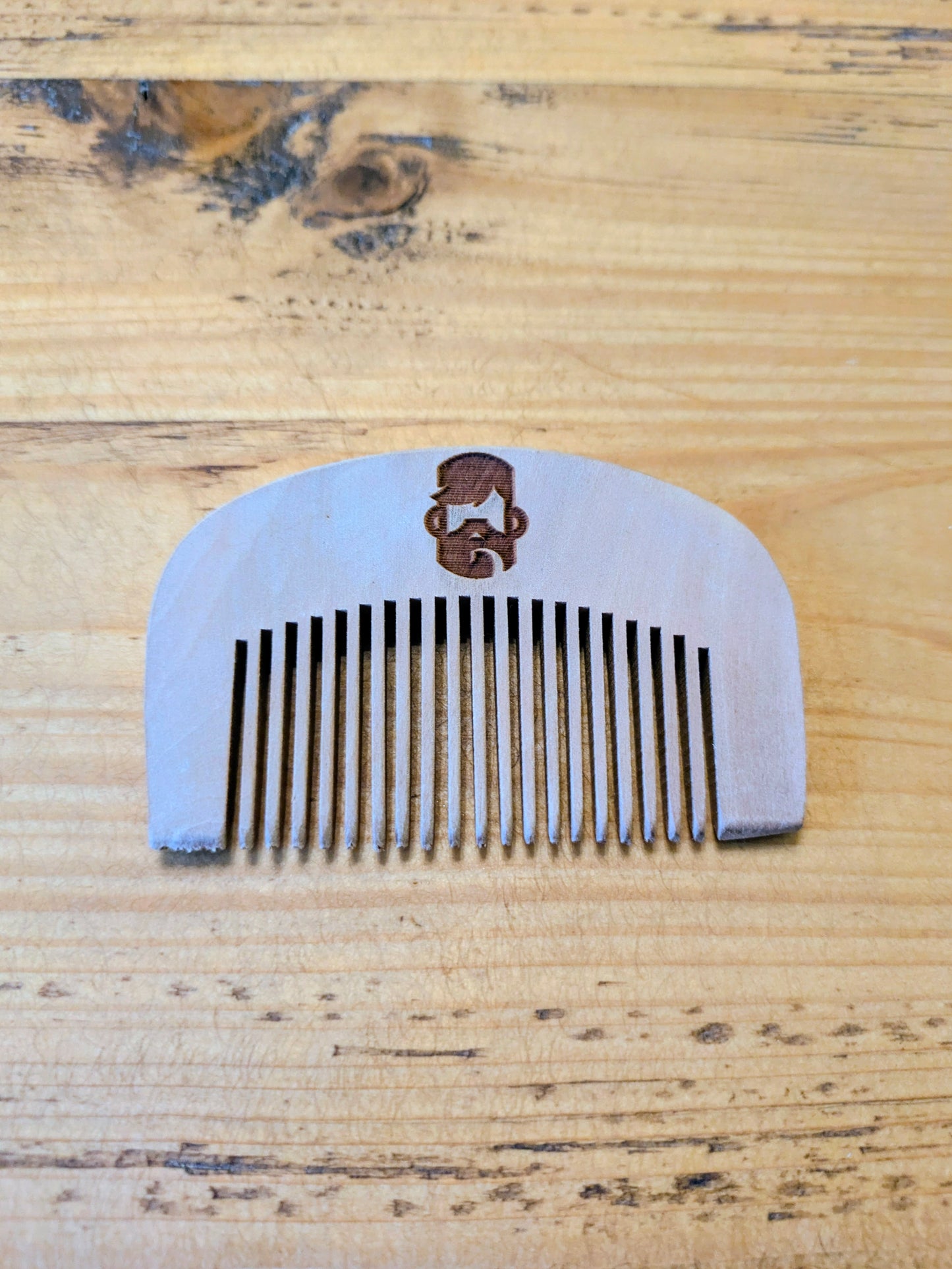 Personalised Wooden Beard Comb with Custom Engraving for Grooming