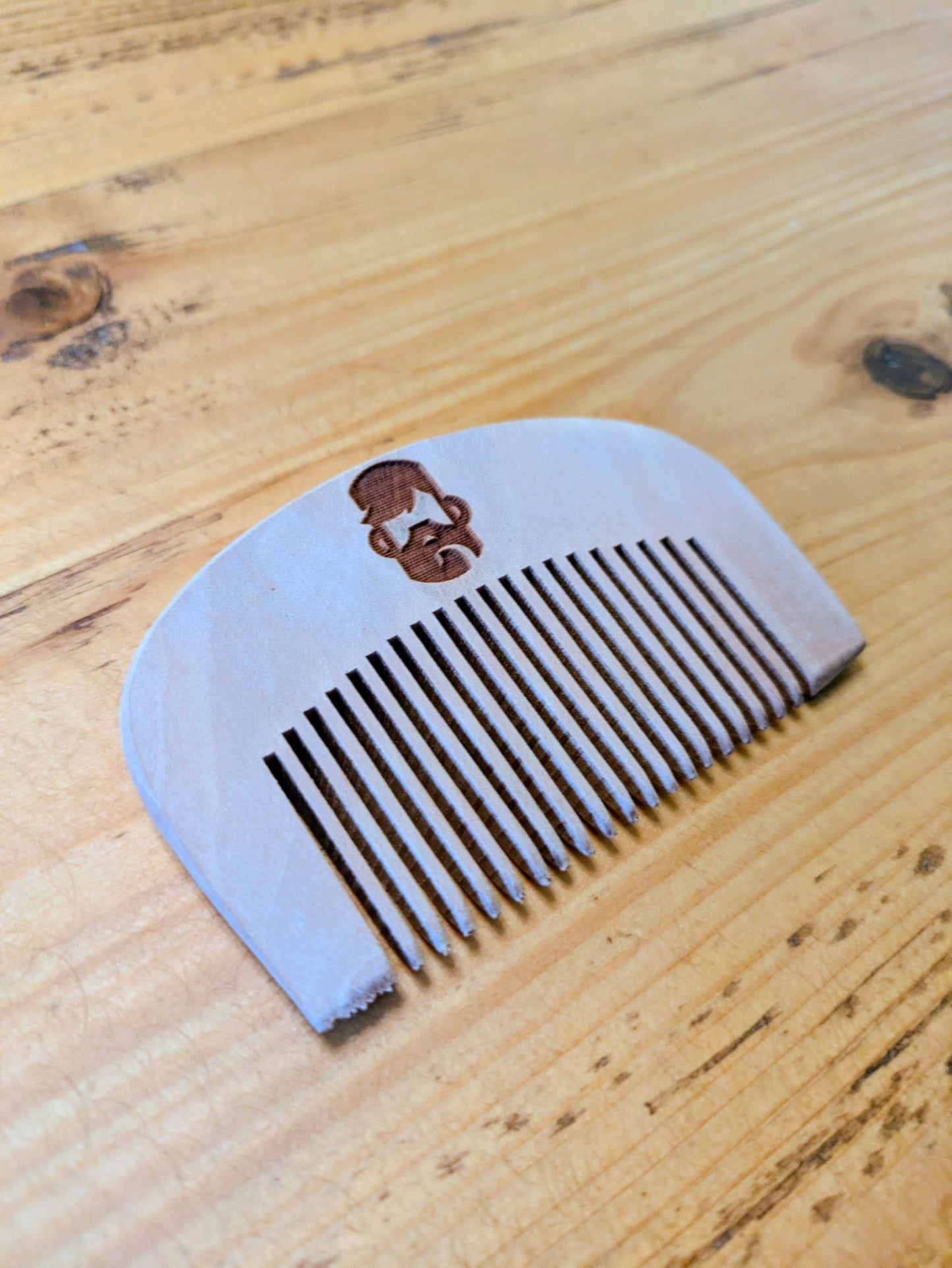 Personalised Wooden Beard Comb with Custom Engraving for Grooming