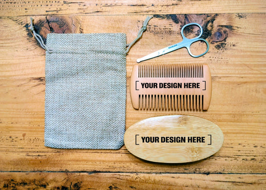 Personalised Bamboo Beard Grooming Set - Ideal Gifts for Beard Care