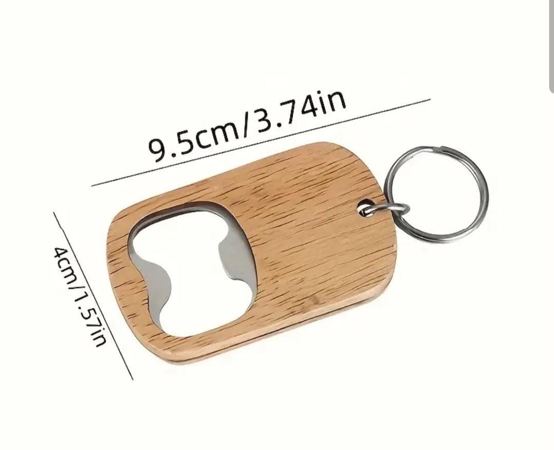 Personalised Wooden Bottle Opener Keychain