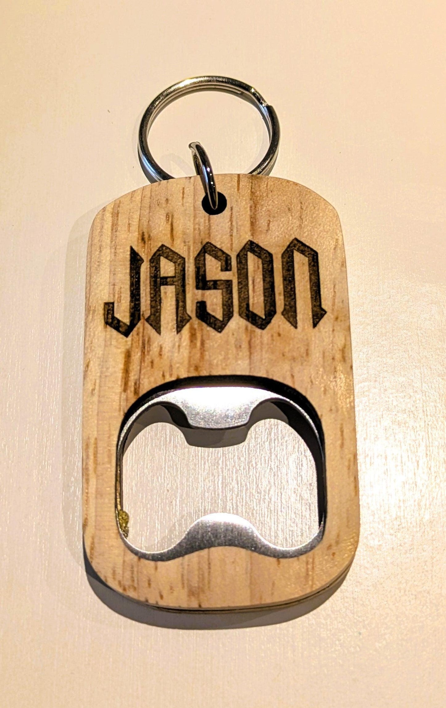 Personalised Wooden Bottle Opener Keychain